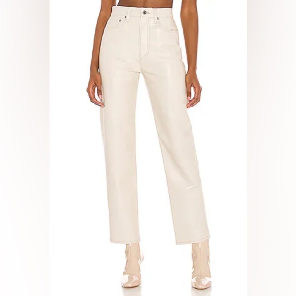 Agolde tan leather pants